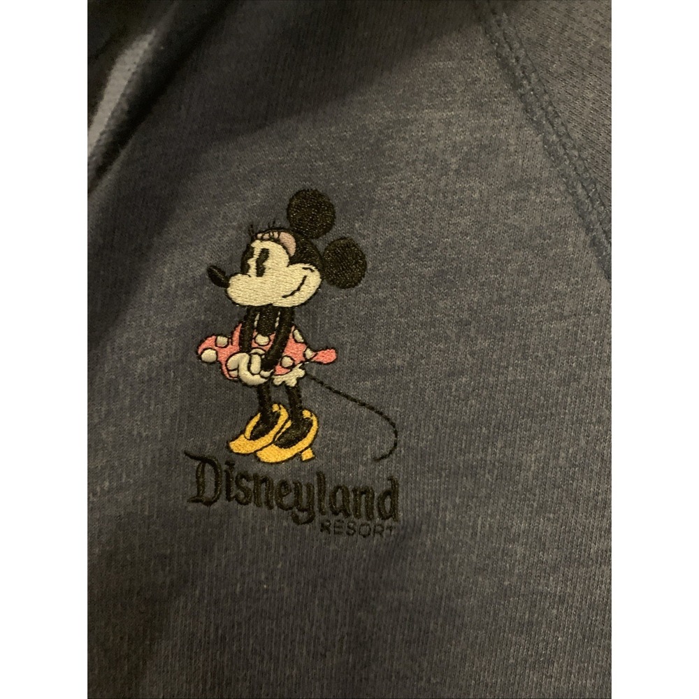 Disneyland Resort Zip Up Hoodie Minnie Mouse Embroidered Blue Womens Size M - Picture 3 of 5